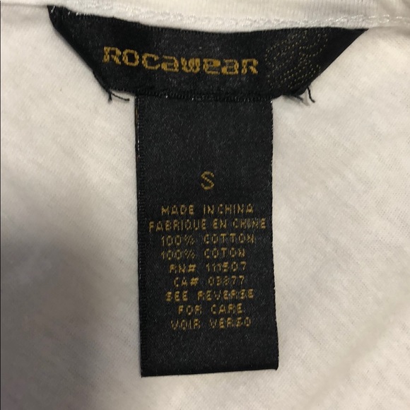 ROCAWEAR rhinestone skull white top size S - Picture 4 of 5